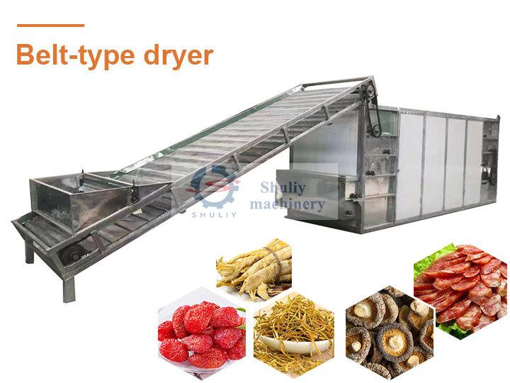 Continuous conveyor drying machine