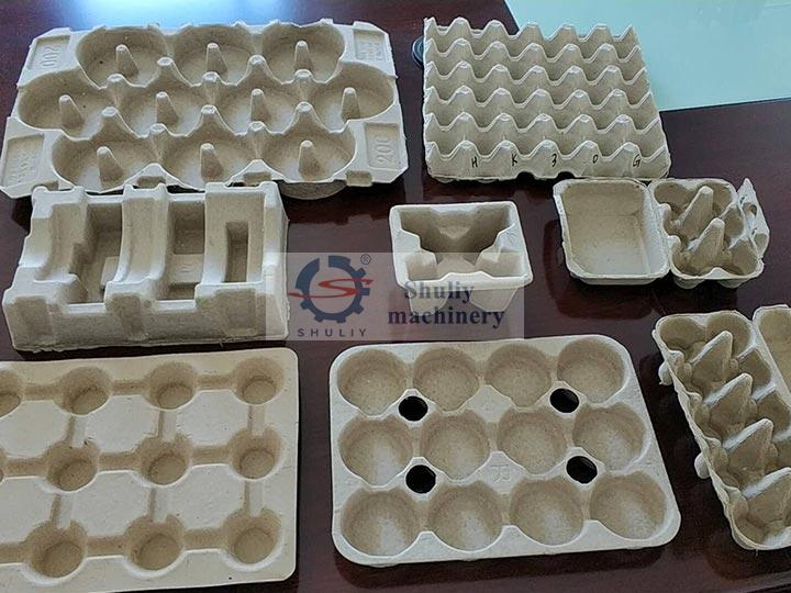 various egg trays cartons