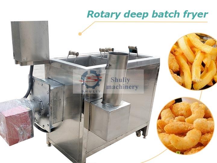 Rotary deep batch fryer